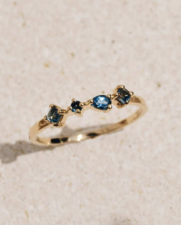 14k Gold London Blue Topaz Ring - Ilse Luxe
