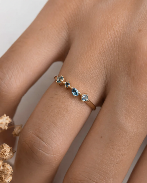 14k Gold London Blue Topaz Ring - Ilse Luxe