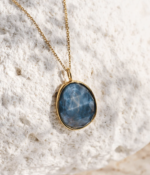 Blue Opal Statement Necklace Doublet Peaceful Heart