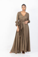 Fiona Puff Sleeve Shirt Style Maxi Dress