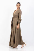 Fiona Puff Sleeve Shirt Style Maxi Dress