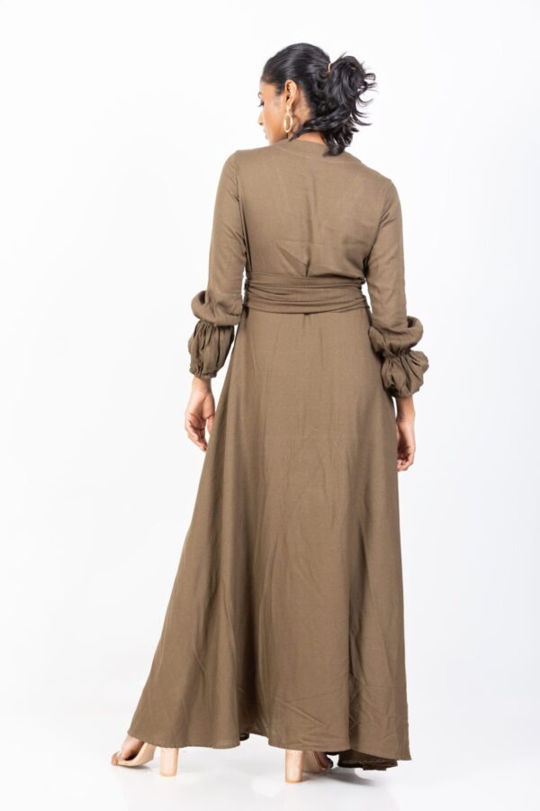 Fiona Puff Sleeve Shirt Style Maxi Dress
