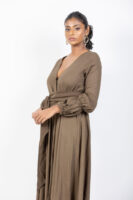 Fiona Puff Sleeve Shirt Style Maxi Dress