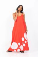 Leah Strappy Batik Dress in Red