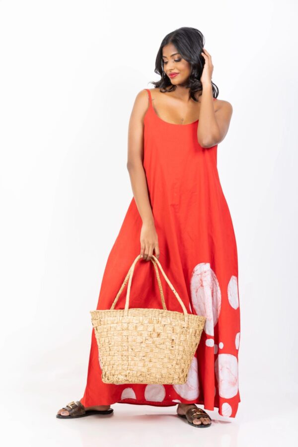 Leah Strappy Batik Dress in Red