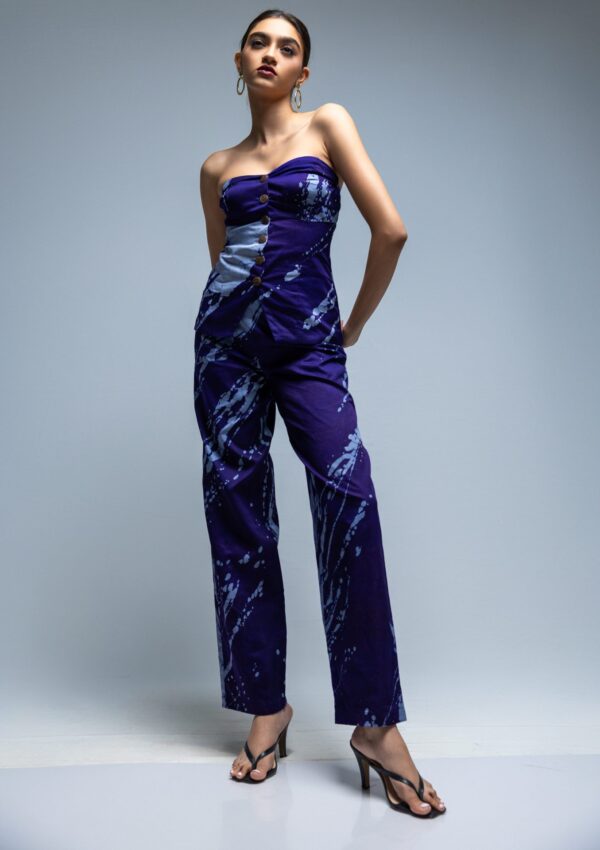 Anya Strapless Corset Batik Top and Pant Set