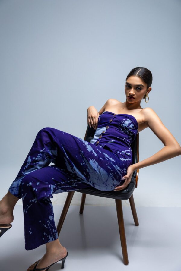 Anya Strapless Corset Batik Top and Pant Set