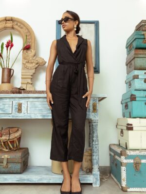 Madeline sleeveless wrap style jumpsuit