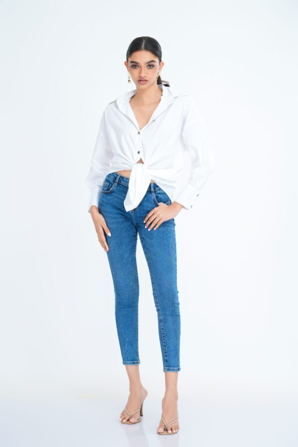 Lola Oversized Cotton Shirt in White