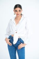 Lola Oversized Cotton Shirt in White