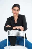 Lola Oversized Linen Shirt in Black