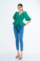 Indira Puff Sleeve Peplum Top