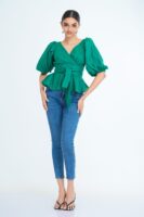 Indira Puff Sleeve Peplum Top