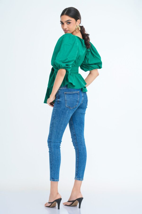 Indira Puff Sleeve Peplum Top