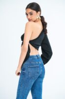 Solana One Shoulder Tie detail Crop Top