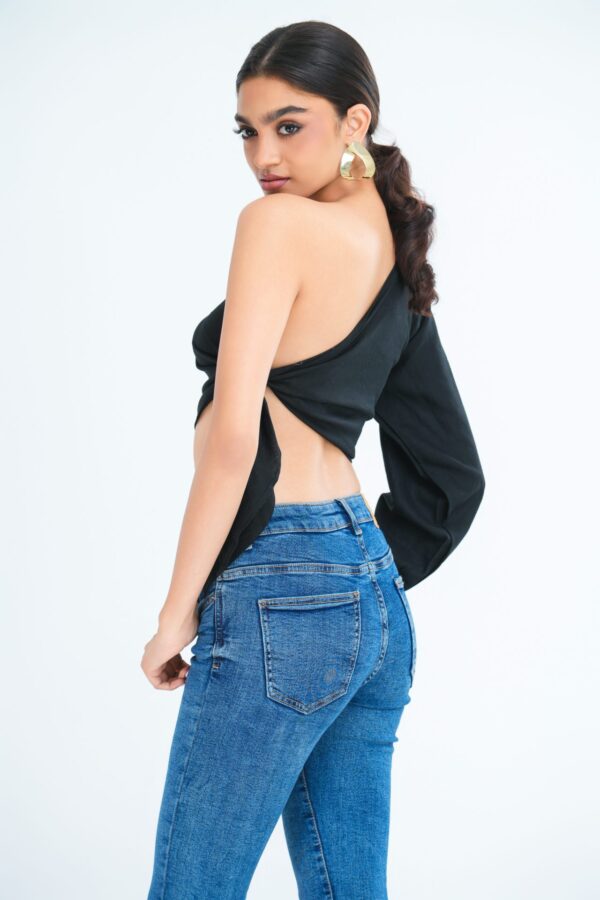 Solana One Shoulder Tie detail Crop Top