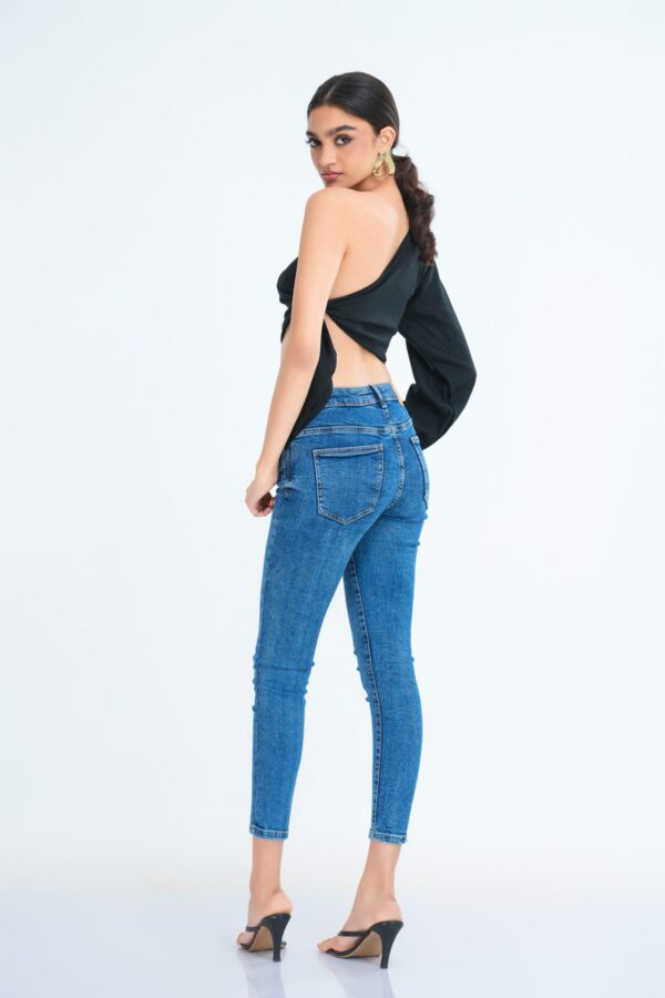 Solana One Shoulder Tie detail Crop Top