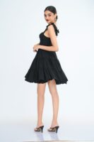 Sarah Tiered Mini Dress in Black