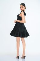 Sarah Tiered Mini Dress in Black