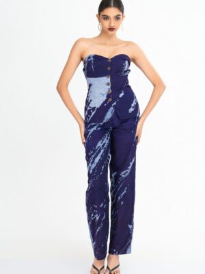 Anya Strapless Corset Batik Top and Pant Set