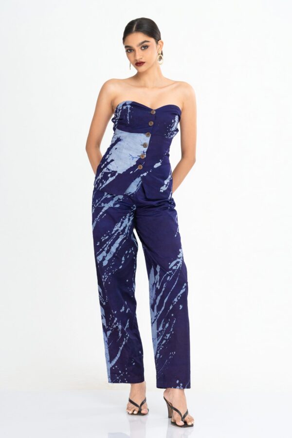 Anya Strapless Corset Batik Top and Pant Set
