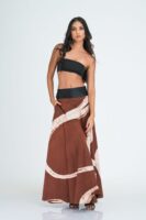 Talia Brown Batik Wrap Skirt