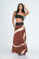Talia Brown Batik Wrap Skirt