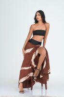 Talia Brown Batik Wrap Skirt