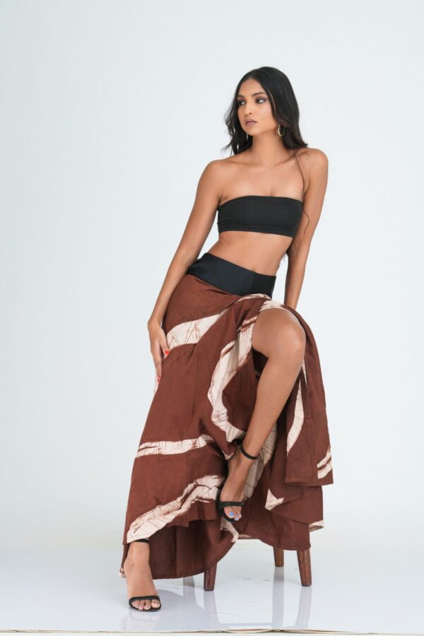 Talia Brown Batik Wrap Skirt