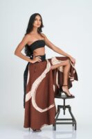 Talia Brown Batik Wrap Skirt