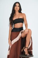 Talia Brown Batik Wrap Skirt