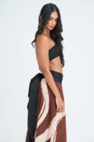 Talia Brown Batik Wrap Skirt