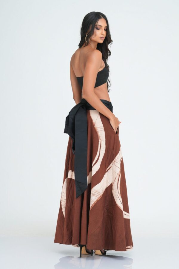 Talia Brown Batik Wrap Skirt
