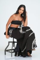 Demi Black and White Batik Wrap Skirt