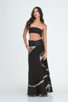 Demi Black and White Batik Wrap Skirt
