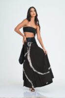 Demi Black and White Batik Wrap Skirt