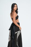 Demi Black and White Batik Wrap Skirt