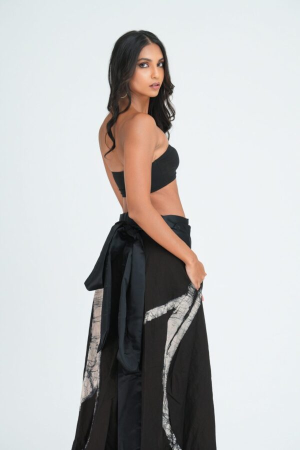 Demi Black and White Batik Wrap Skirt