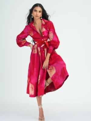 Callie Pink Tone Shirt Dress