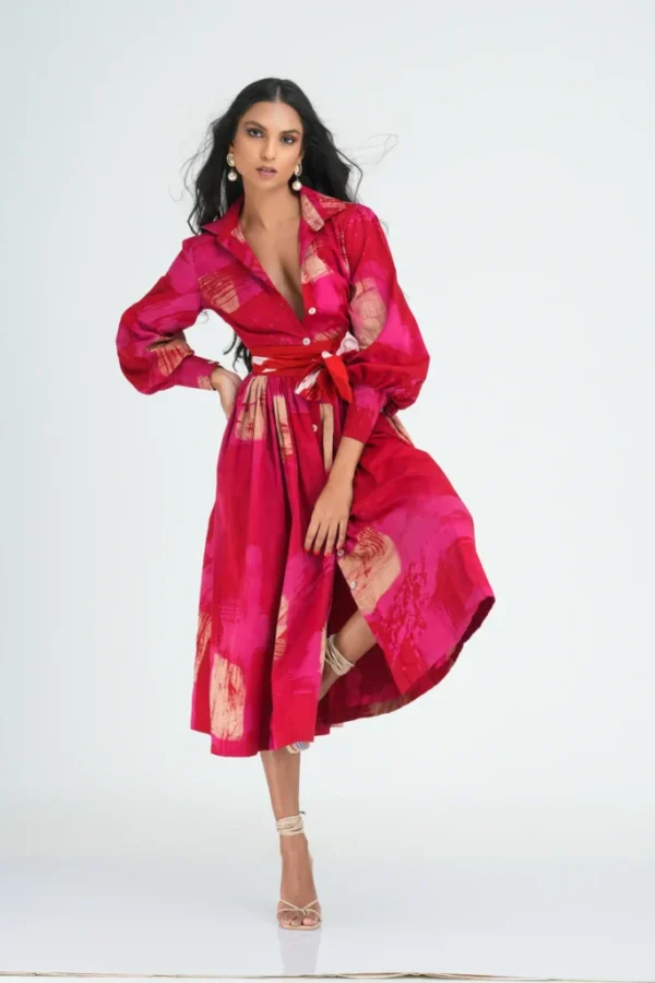 Callie Pink Tone Shirt Dress