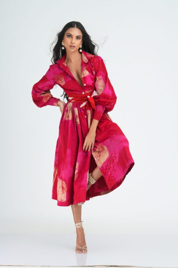 Callie Pink Tone Shirt Dress