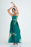 Amira Green Batik Strapless Maxi Dress