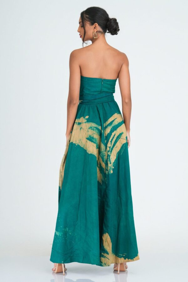 Amira Green Batik Strapless Maxi Dress