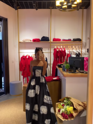 Zori Strapless Batik Maxi Dress