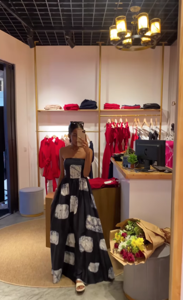 Zori Strapless Batik Maxi Dress