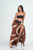 Talia Brown Batik Wrap Skirt